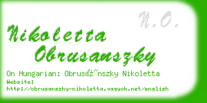 nikoletta obrusanszky business card